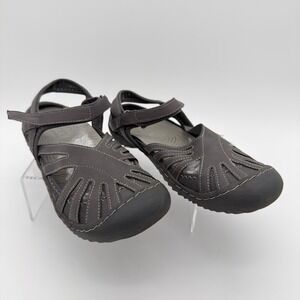 JSport by Jambu Women's 13 Gray Closed Toe Fisherman Sport Sandals Hook Loop